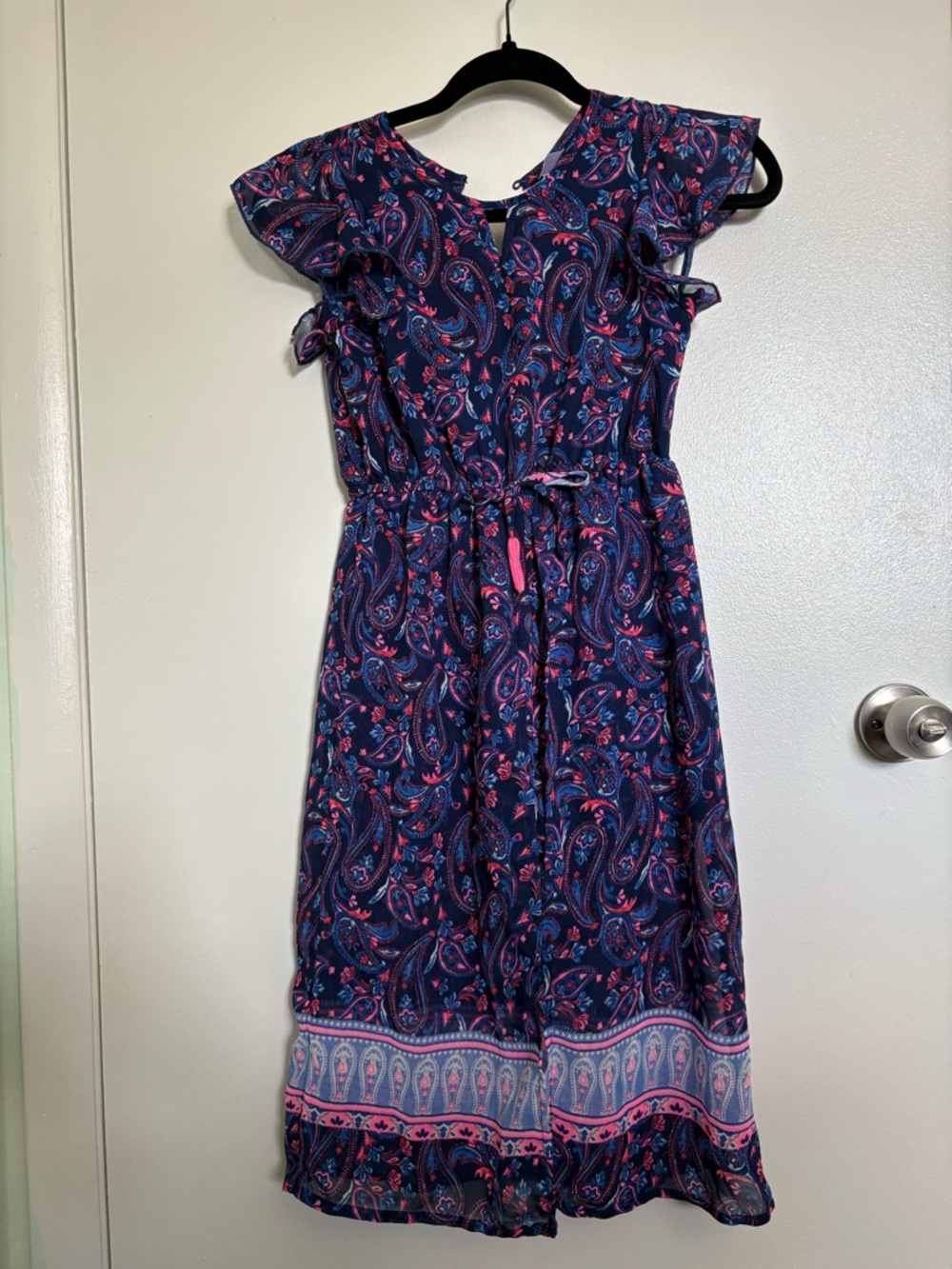 Japna Navy Romper with Pink Paisley Print